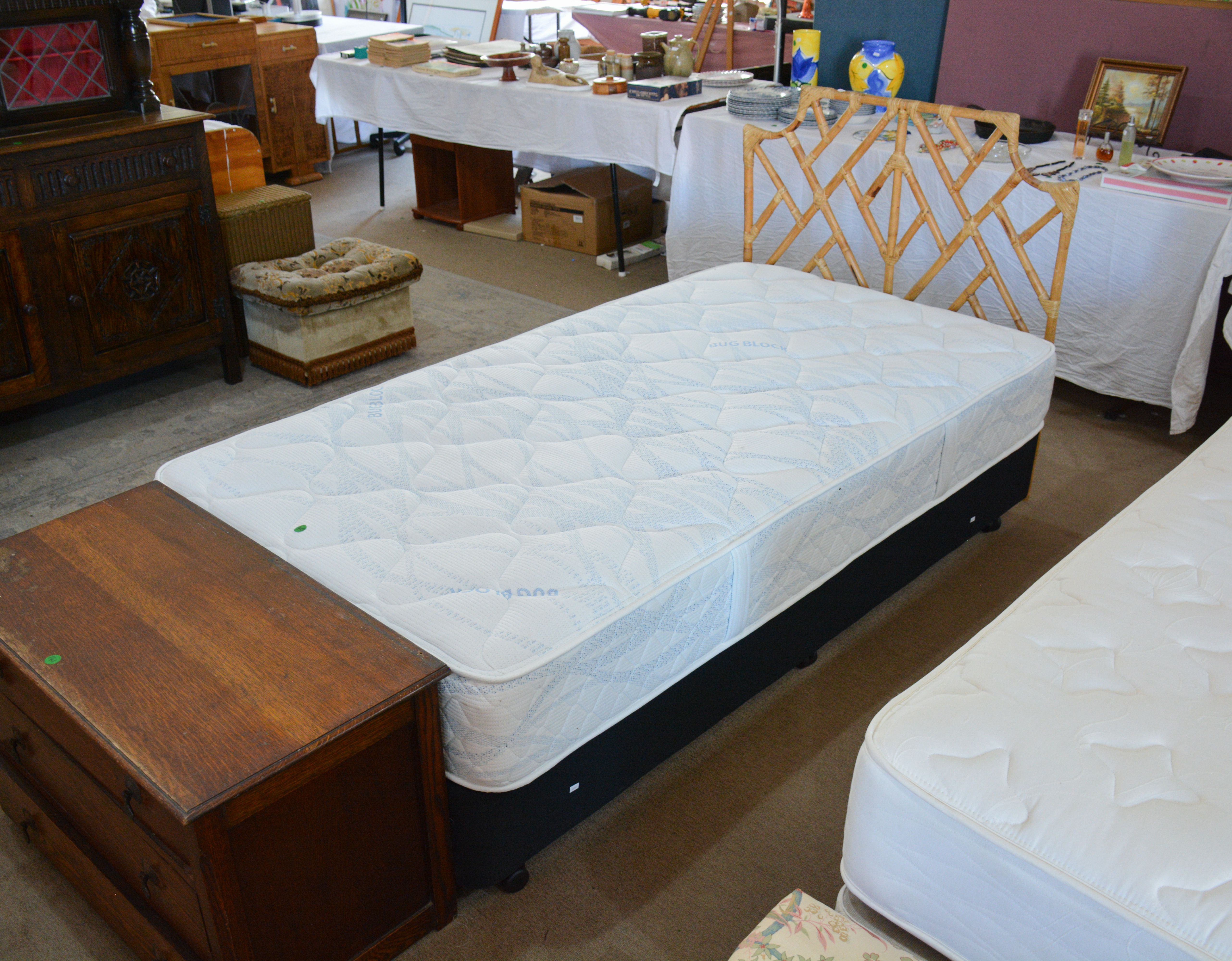 King Single Bed and Cane Headboard — NZ auction result