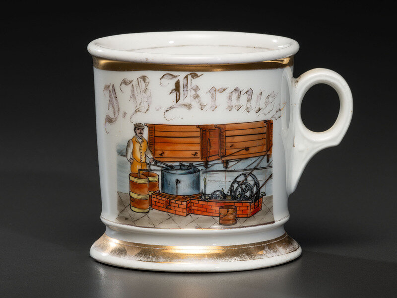 A Creamery Separator's Porcelain Occupational Shaving Mug