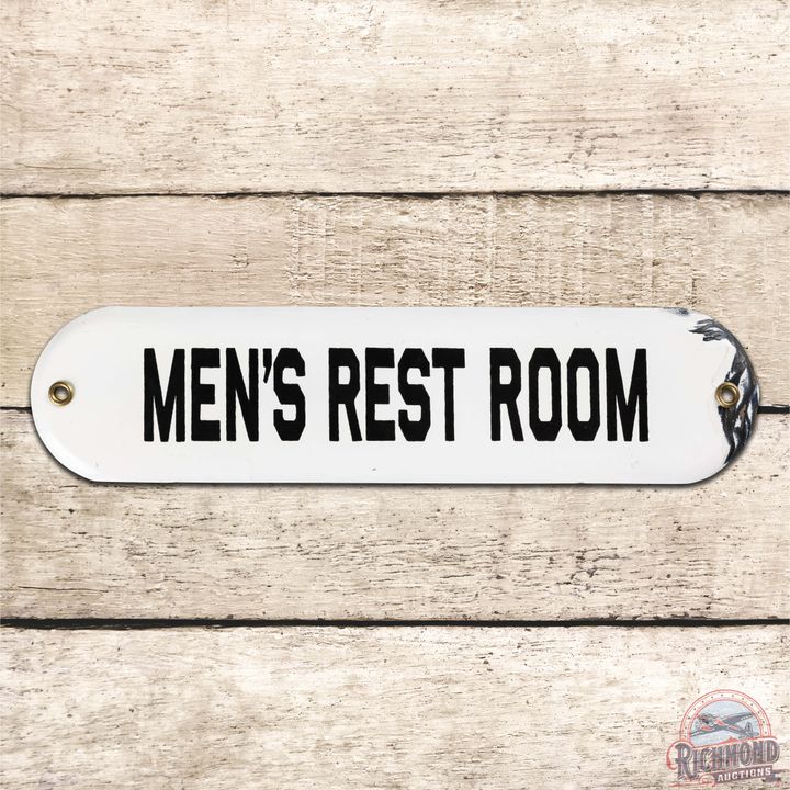 Men's Rest Room Single Sided Porcelain Sign