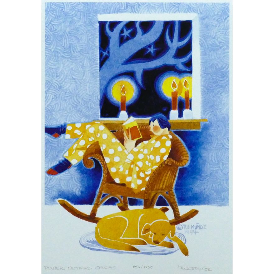 Rie Munoz ''Power Outage, Orcas'' 1994 Signed Print