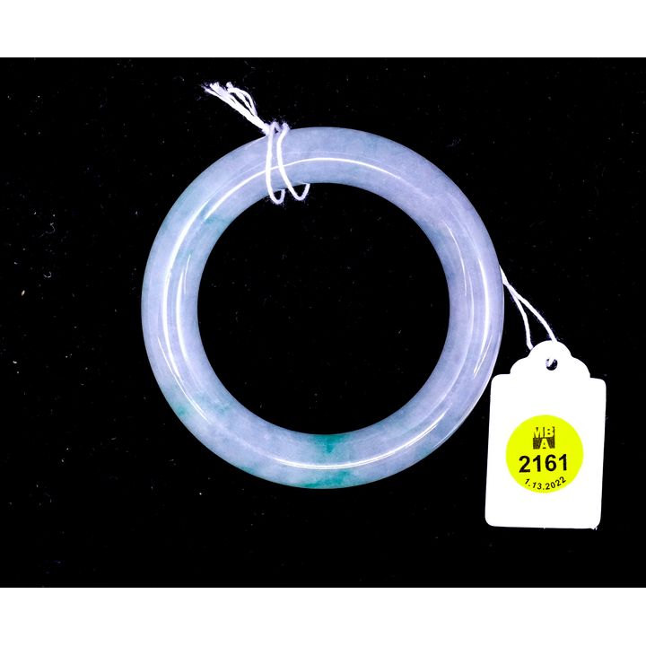 Chinese Green Translucent Jade Bangle Bracelet- 3.25'' diameter