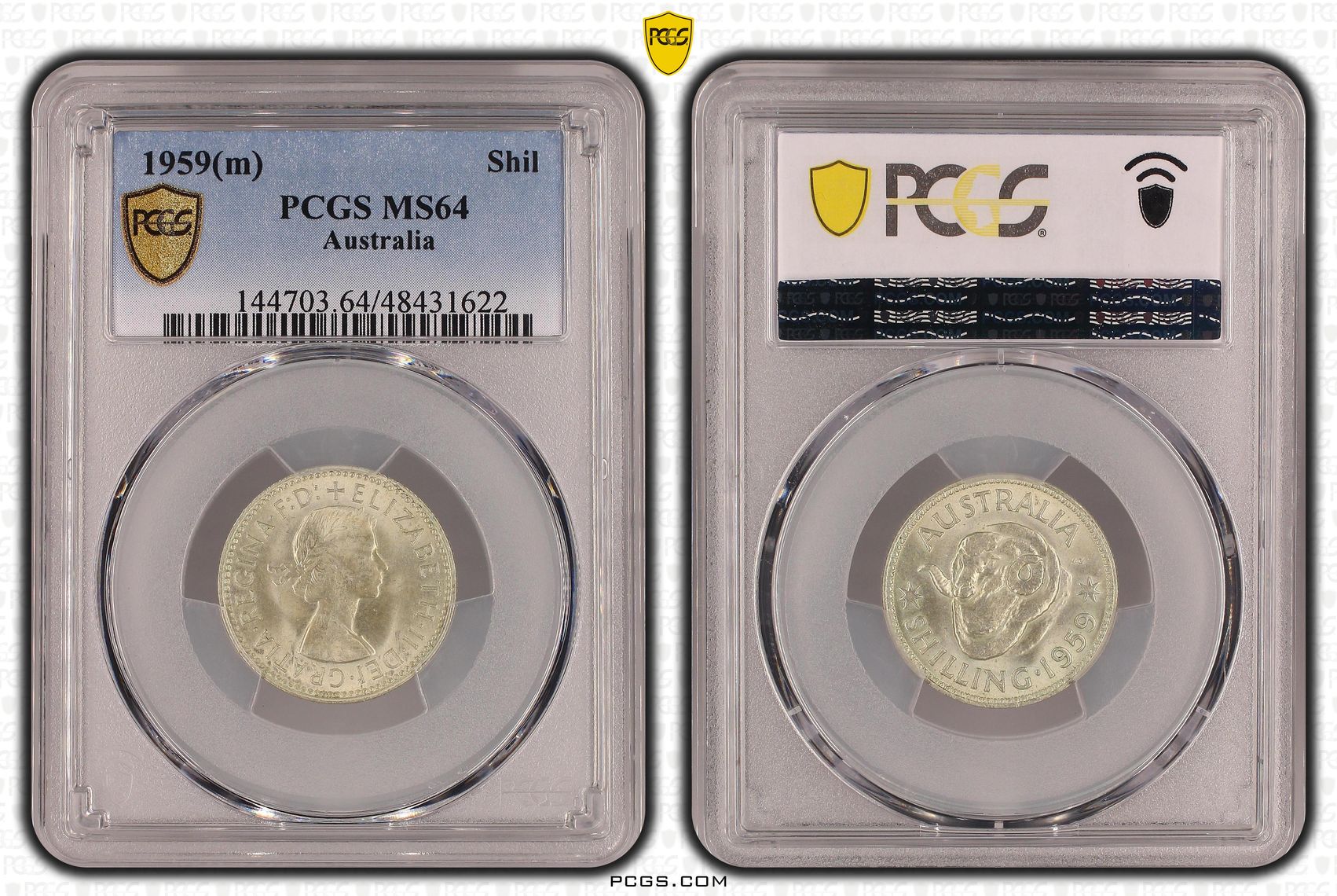 Shilling, 1959(m), PCGS MS 64