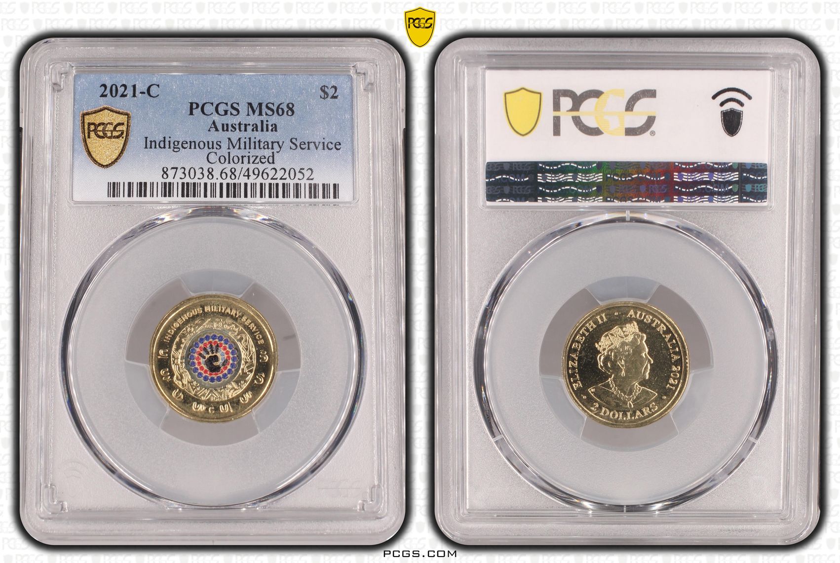 Indigenous Military Service - Colorized, Two Dollar, 2021-C, PCGS MS68