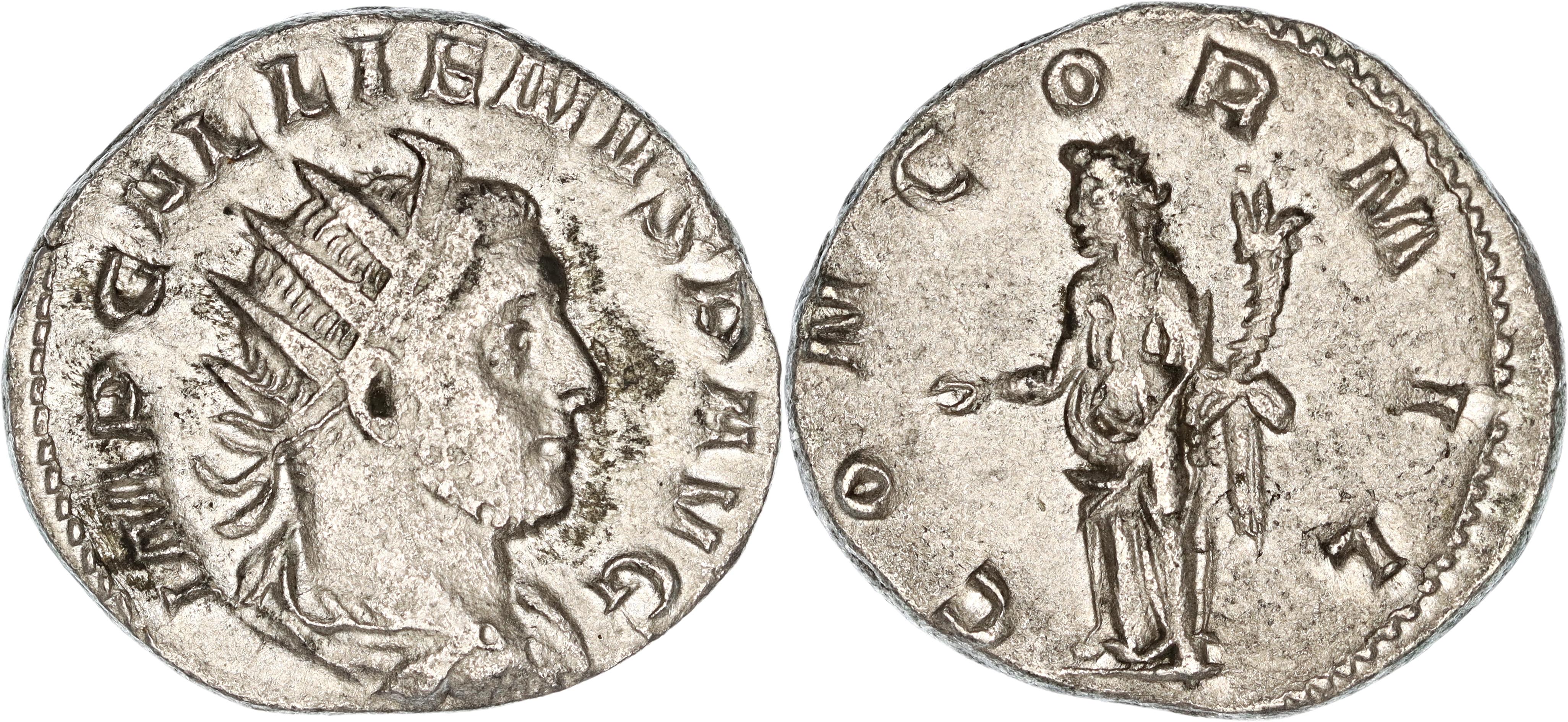 Roman Empire, Gallienus, Silver Antoninianus, 257 AD, VF-gVF
