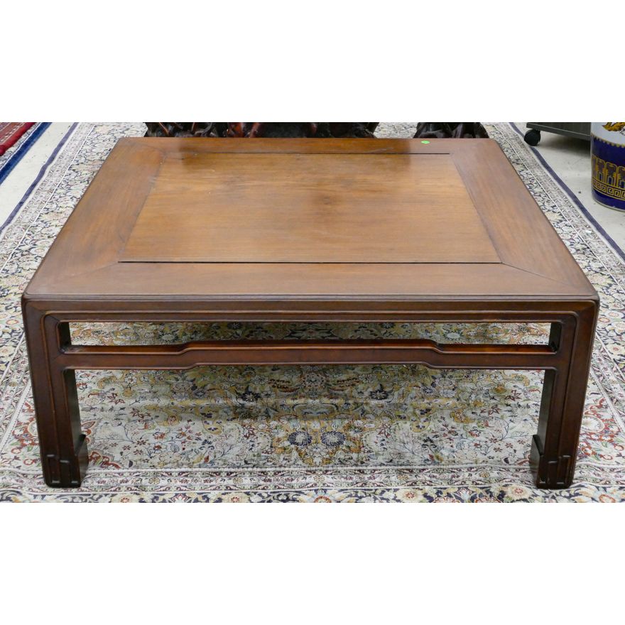 Antique Chinese Carved Rosewood Square Low Table 14''x34''x34''