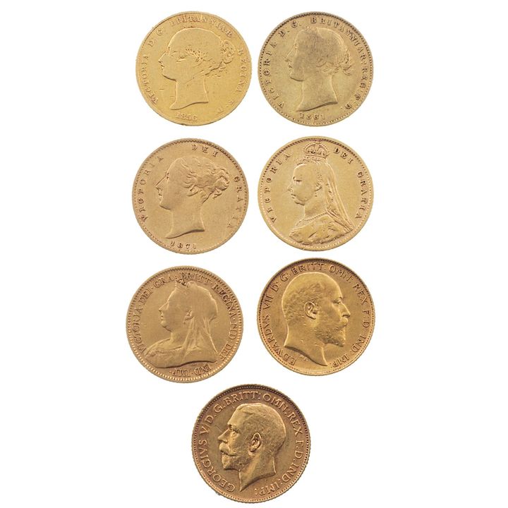 Victoria - George V, Half Sovereign, 1856 - 1911, G - aEF