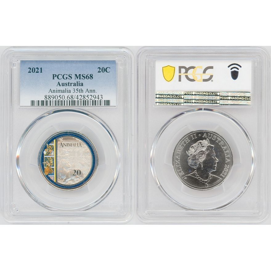 Animalia 35th Ann., Twenty Cent, 2021, PCGS MS68