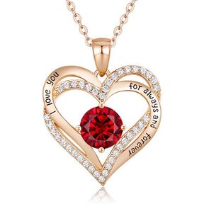 Valentine s Crystal Rose Gold Heart Necklace for Women |