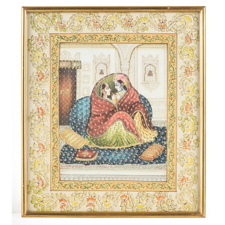 Zestaw trzech przedstawień Radha - Krishna, Indie, XX w.