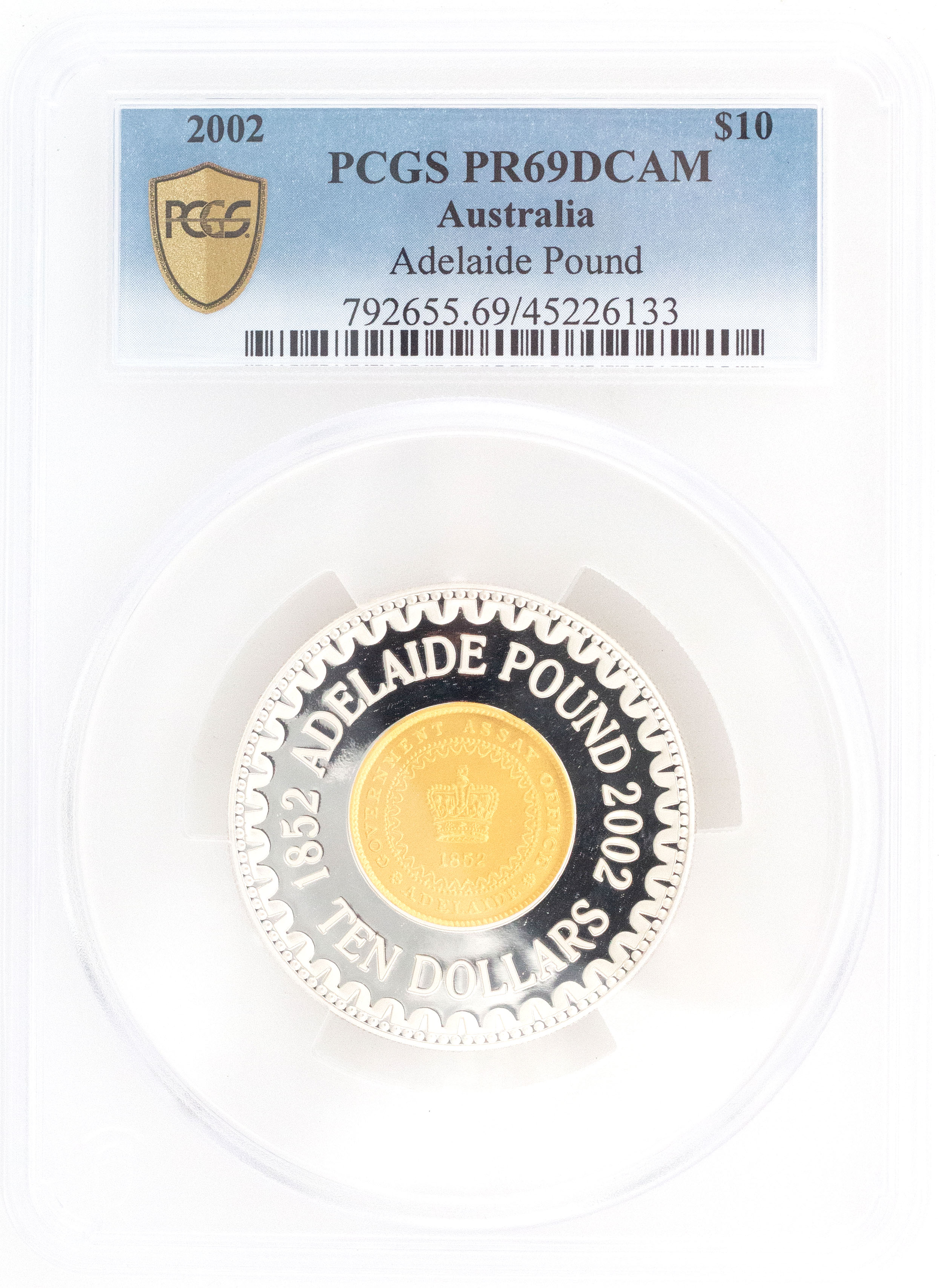 2002 Australia Ten Dollar, $10 Adelaide Pound PCGS - PR69DCAM -133