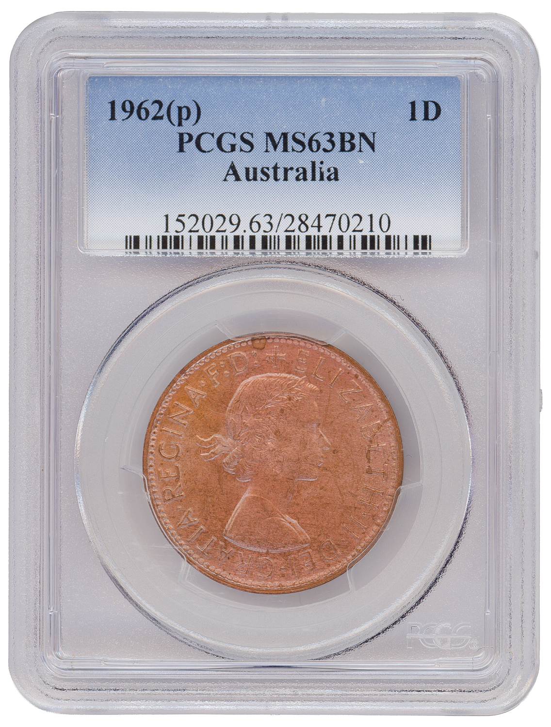Elizabeth II, Penny, 1962 Y., PCGS MS63BN