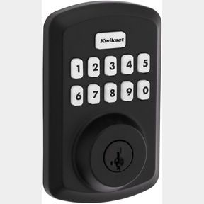 KWIKSET 9250TRS-514S TRANSITIONAL POWERBOLT 2 ELECTRONIC SMARTCODE DEADBOLT SMARTKEY WITH RCAL LATCH AND RCS STRIKE MATTE BLACK FI