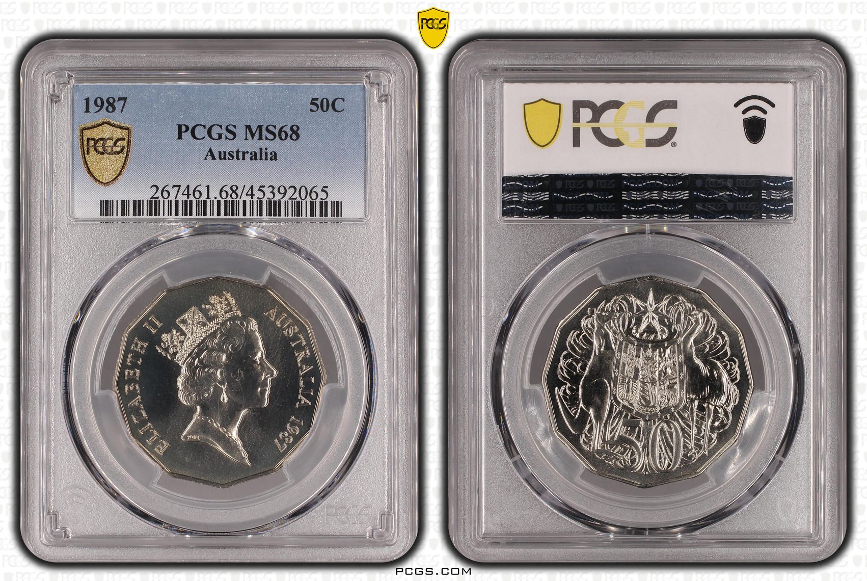 Fifty Cent, 1987, PCGS MS68