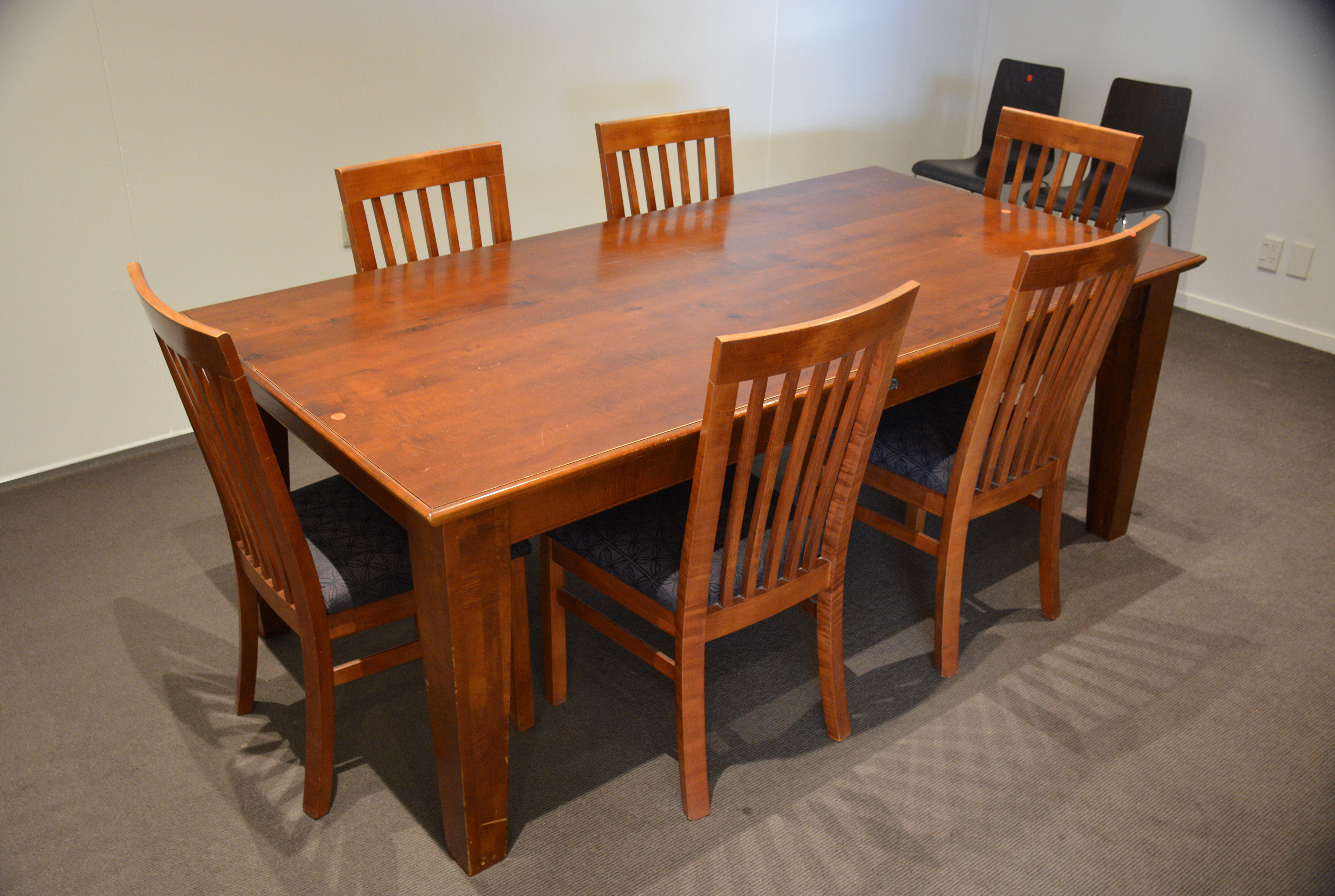 Large Wooden Table with 6 Chairs — sold at auction in New Zealand for $160