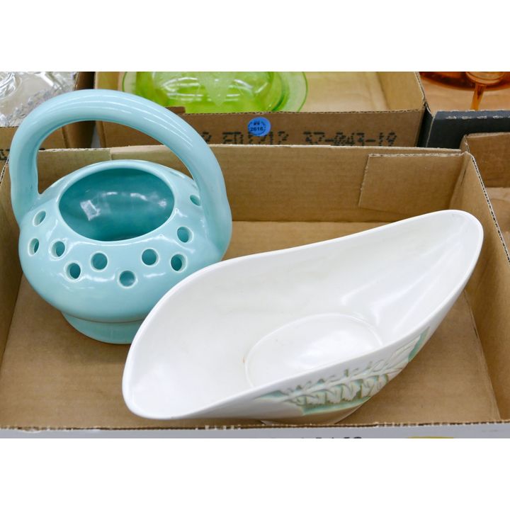 Box 2pc Roseville Pottery etc. - Largest 11''