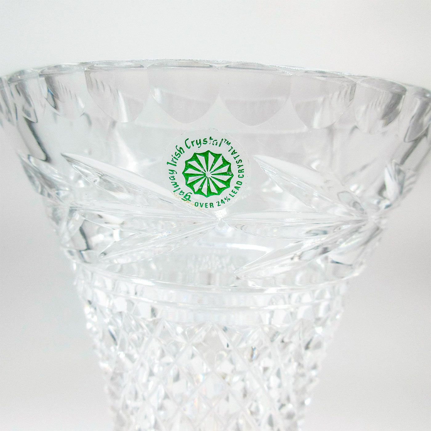 Galway Irish Crystal Flower Vase | Lion and Unicorn