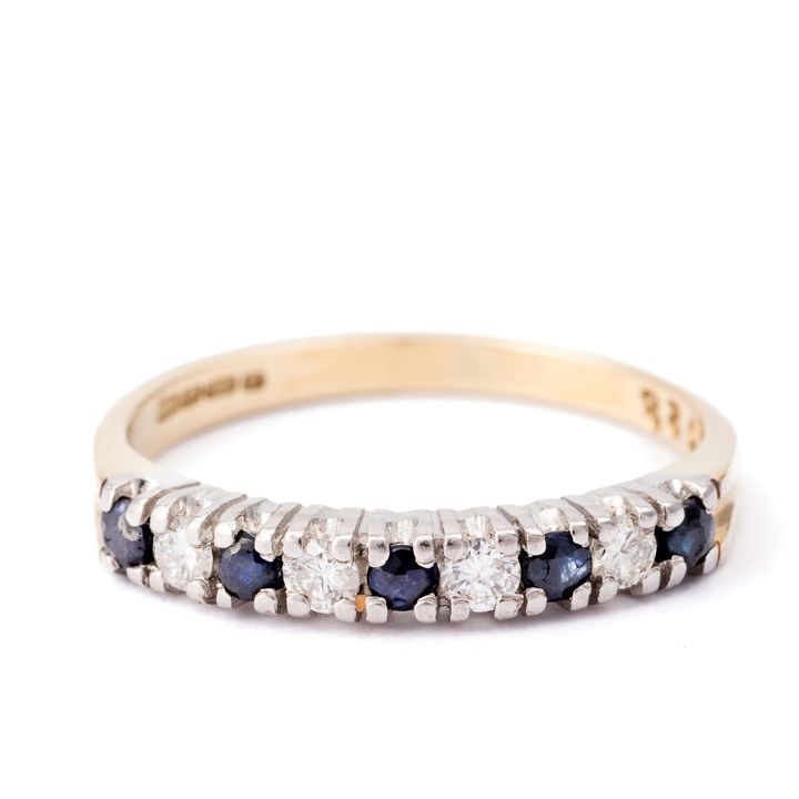 Sapphire & Diamond Ring 9ct Gold,
