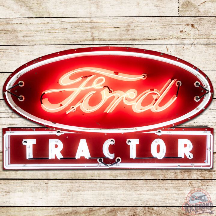 6' Ford Tractor SS Porcelain Neon Sign w/ Logo