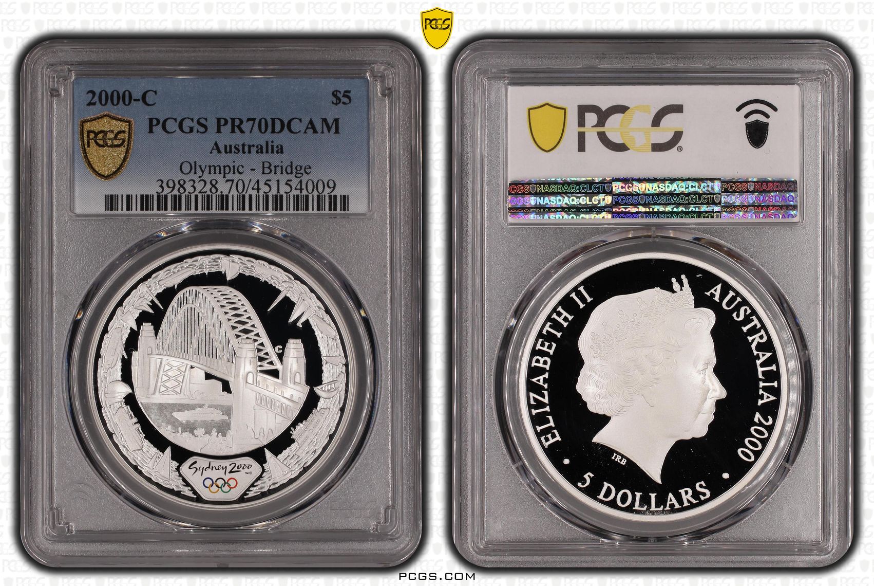 Olympic - Bridge, POP 11/0, Five Dollar, 2000-C, PCGS PR70DCAM