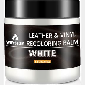 LEATHER RECOLORING BALM - WHITE LEATHER REPAIR KIT FOR FADED, CRACKED, PEELING & SCUFFED FURNITURE
