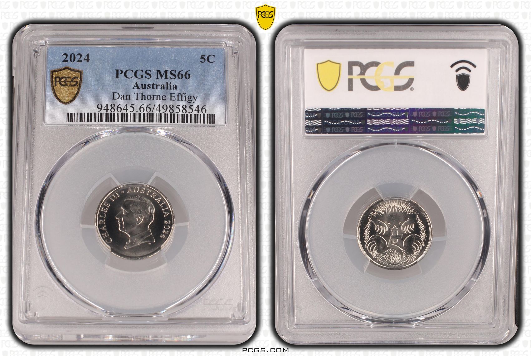 125 · Charles III, Dan Thorne Effigy , Five Cent, 2024, PCGS MS66