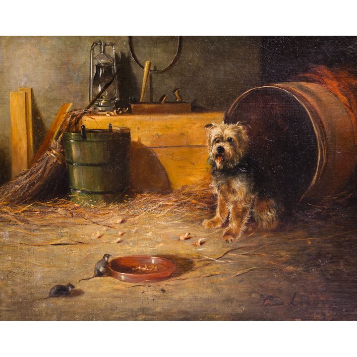 Louis Contoit ''Two Little Friends'' 1887 Oil