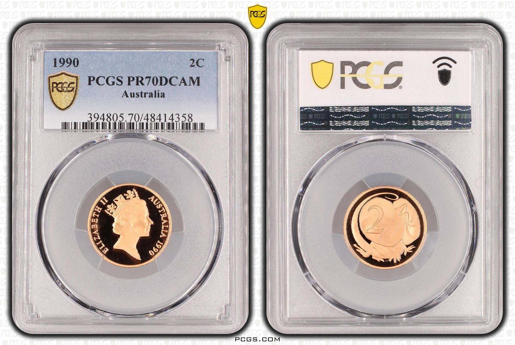 Elizabeth II, Two Cent, 1990, PCGS PR70DCAM