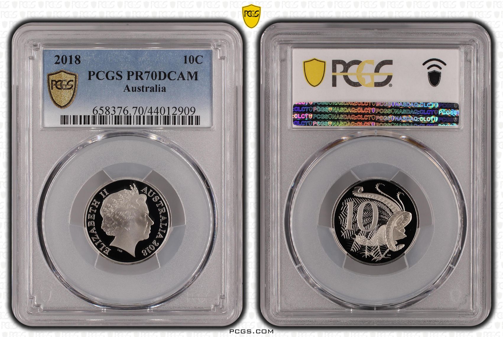 459 · 2018 Australia Ten Cent, 10c PCGS - PR70DCAM POP 53/0 -909