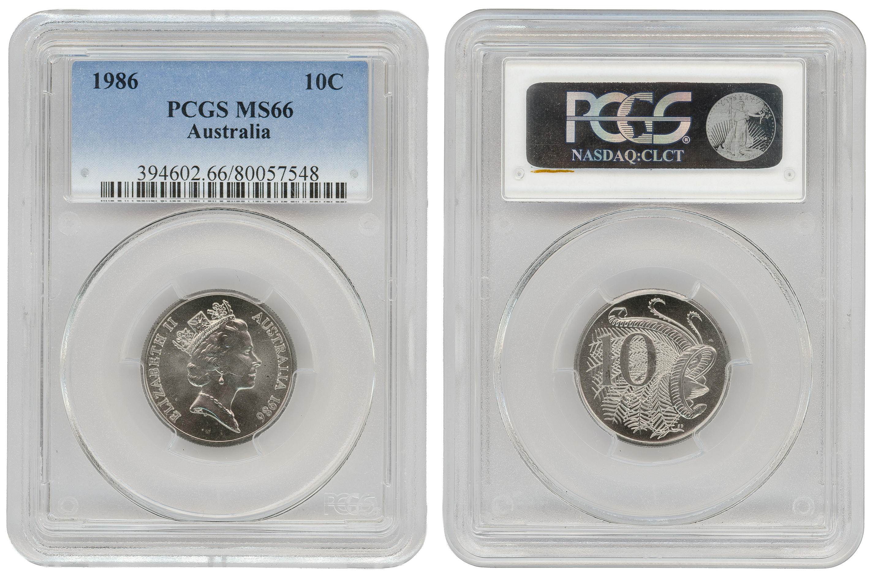 Ten Cent, 1986, PCGS MS66