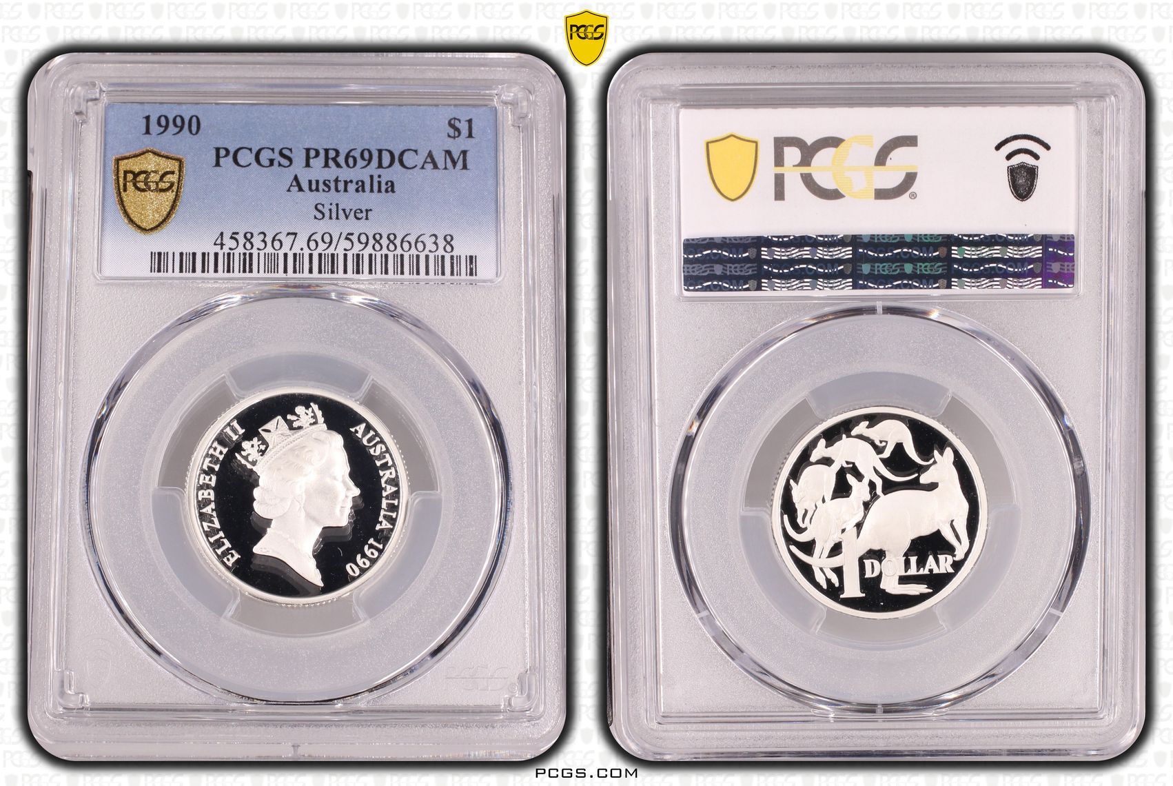 Silver, One Dollar, 1990, PCGS PR69DCAM