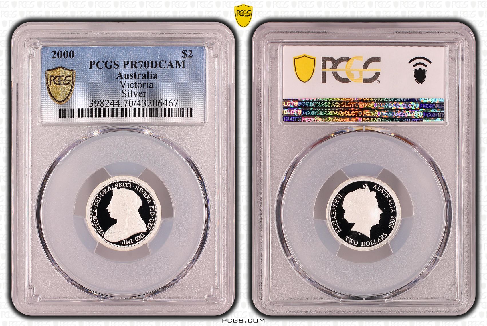 2000 Australia Two Dollar, $2 Silver Proof Victoria PCGS - PR70DCAM POP 30/0 -467