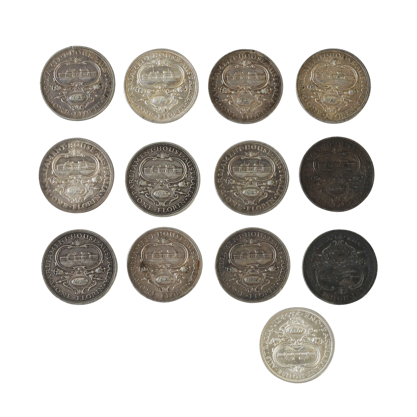Group, Florins, 1927, VF