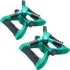 2 PACK - GREEN LAWN SPRINKLER GARDEN SPRINKLER, AUTOMATIC 360 ROTATING ADJUSTABLE LARGE AREA, YARD SPRINKLER SYSTEM, OSCILLATING S