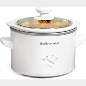 ELITE GOURMET MST-250XW# ELECTRIC SLOW COOKER CERAMIC POT, WITH ADJCATABLE TEMP, ENTREES, SAUCES, SOUPS, ROASTS, STEWS & DIPS, DIS