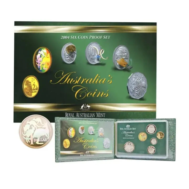 2004 Royal Australian Mint - Australia's Coins Proof 6 Coin Set - Boxed