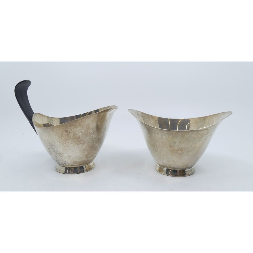 2pc Gorham Sterling Midcentury Creamer & Sugar