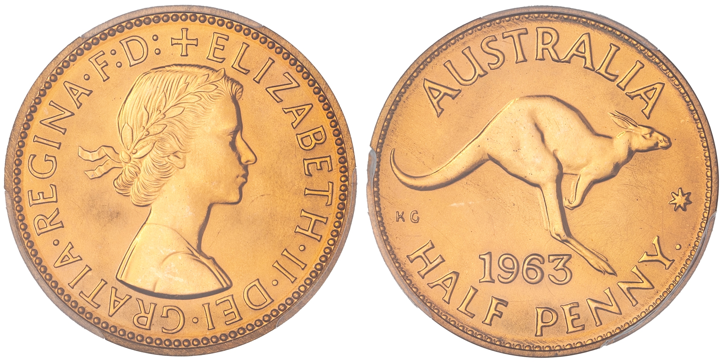 Elizabeth II, Halfpenny, 1963, PCGS PR66RD