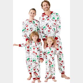 PATPAT CHRISTMAS MATCHING FAMILY PAJAMAS ONE PIECE XMAS PRINT HOLIDAY HOODED PJS LOUNGEWEAR SLEEPWEAR PAJAMAS SZ KIDS 4-5 YRS