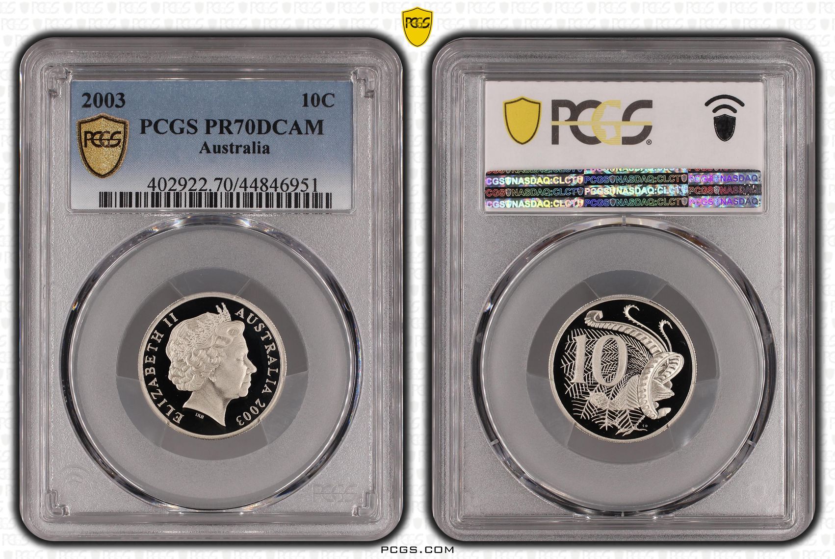 446 · 2003 Australia Ten Cent, 10c PCGS - PR70DCAM POP 34/0 -951