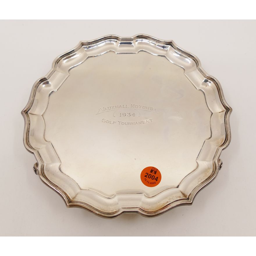 English Sterling Footed Salver- 1.5x8''- 384g
