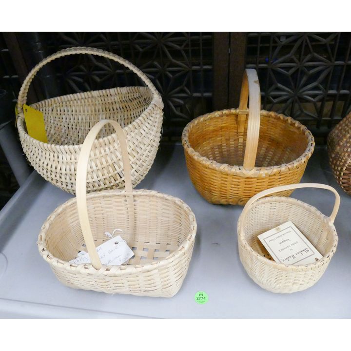 4pc Hand Woven Shaker Baskets- largest 10''