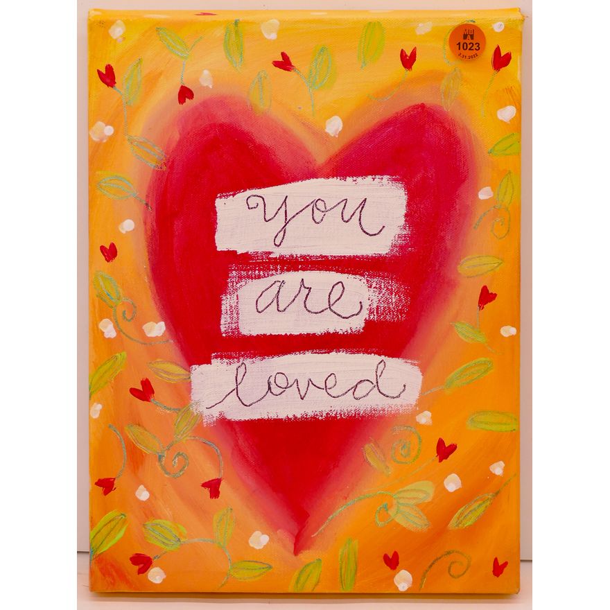Debbie Tomassi 'You Are Loved' Oil on Canvas- 12x9''