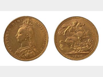 1888 Queen Victoria Jubilee Head Melbourne Mint Gold Sovereign.