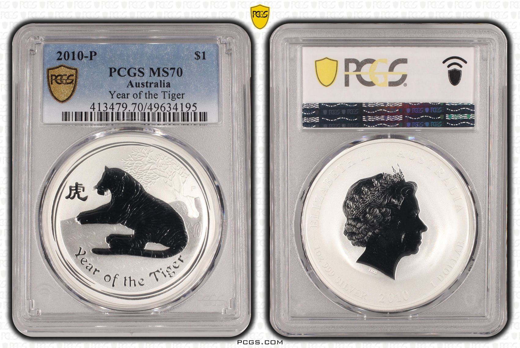 233 · Year of the Tiger, One Dollar, 2010-P, PCGS MS70