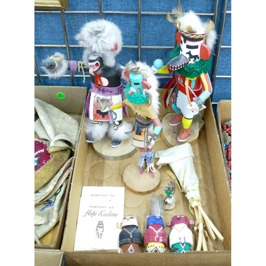 Box 6pc Old Hopi Indian Kachina Dolls
