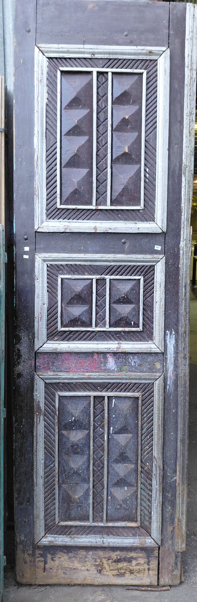 385 · PAIR OF SCRUBBED PINE FRENCH STYLE DOORS