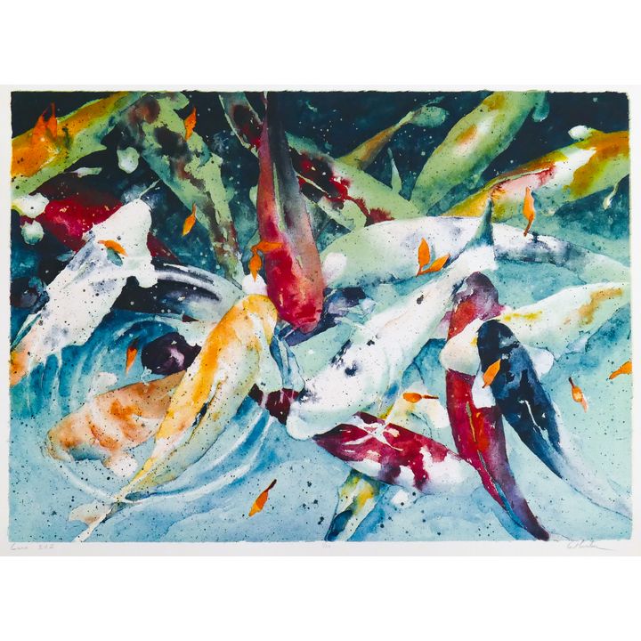 Kent Lovelace ''Luna'' (Koi Fish) S/N Large Color Lithograph 31.5''x40''