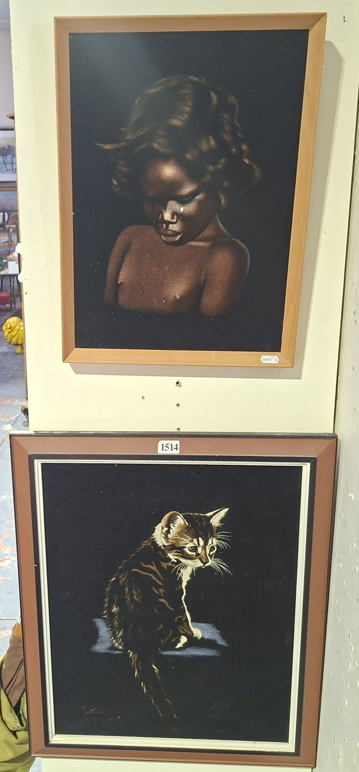Two Velvet Paintings