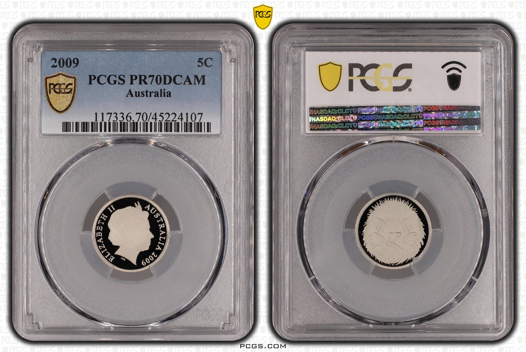 2009 Australia Five Cent, 5c PCGS - PR70DCAM POP 36/0 -107