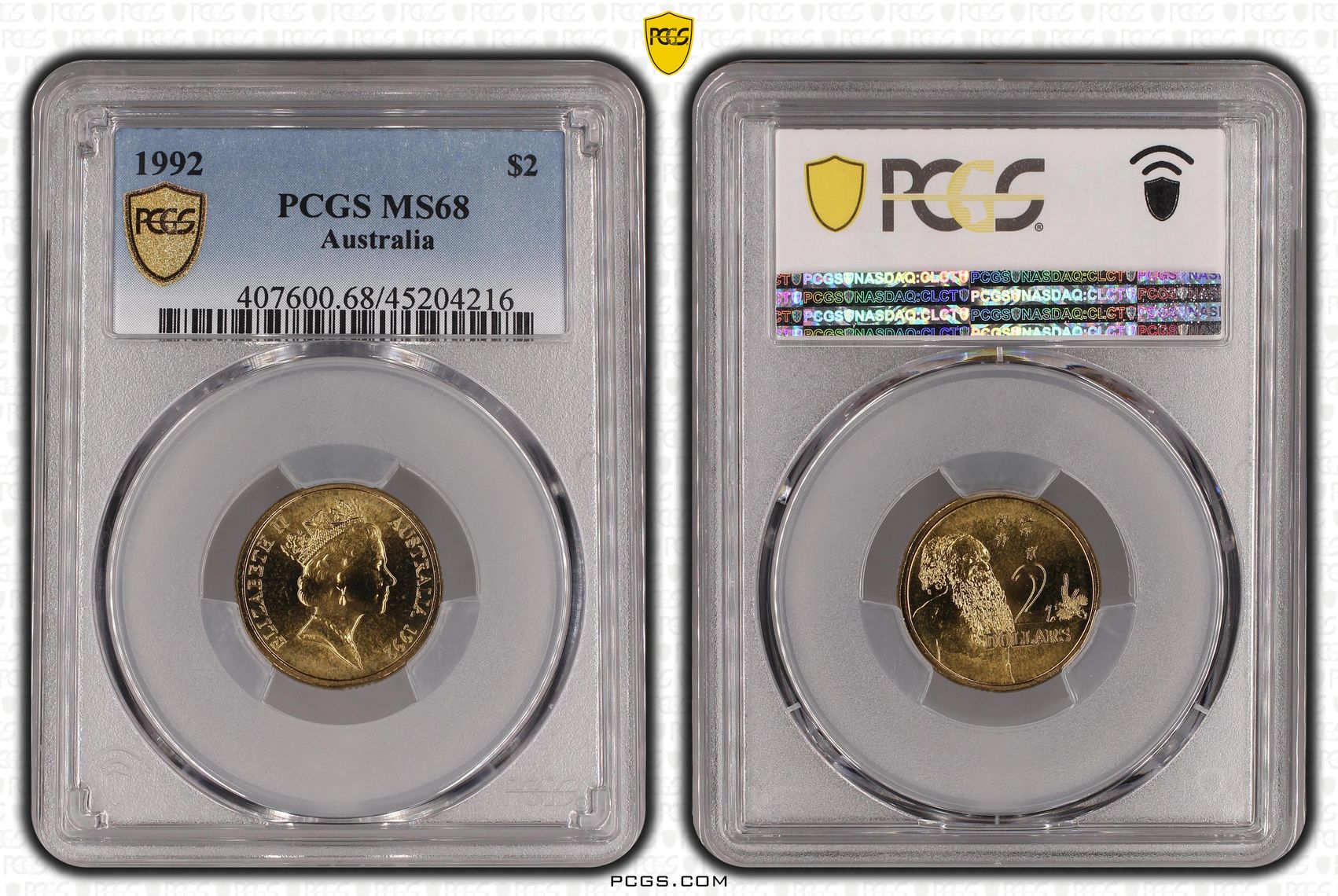 1992 Australia Two Dollar, $2 PCGS - MS68 POP 11/0 -216
